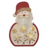 LED dekorace dřevěná – Santa, 30 cm, 2x AA, vnitřní, teplá bílá, časovač