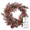 LED zdobený vánoční věnec, 38 cm, 3x AA, vnitřní, teplá bílá, časovač