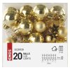 LED vánoční girlanda – zlaté koule s hvězdami, 1,9 m, 2x AA, vnitřní, teplá bílá, časovač
