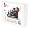 LED svícen – sněhuláci na saních, 24 cm, 2x AA, vnitřní, teplá bílá, časovač