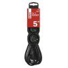Prodlužovací kabel 5 m / 3 zásuvky / černý / PVC / 1,5 mm2