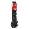 Prodlužovací kabel 5 m / 4 zásuvky / černý / PVC / 1,5 mm2