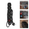 Prodlužovací kabel 3 m / 5 zásuvek / s vypínačem / černý / PVC / 1,5 mm2