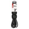 Prodlužovací kabel 2 m / 3 zásuvky / černý / PVC / 1 mm2