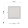 LED vestavné svítidlo NEXXO, čtvercové, bílé, 18W, teplá bílá