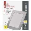 LED vestavné svítidlo NEXXO, čtvercové, stříbrné, 12,5W, se změnou CCT