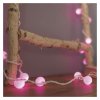 LED světelný cherry řetěz – kuličky 2,5 cm, 4 m, venkovní i vnitřní, růžová, časovač