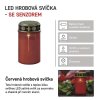 LED hřbitovní svíčka červená, 2x C, venkovní i vnitřní, teplá bílá, senzor