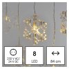 LED vánoční závěs – sněhové vločky, 84 cm, venkovní i vnitřní, teplá bílá