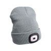 čepice s čelovkou 4x45lm, USB nabíjení, univerzální velikost, různé barvy (Barva šedá)