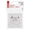 Zásuvka s USB A+USB C., bílá