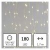 LED vánoční drop řetěz – záclona, 1,7x1,5 m, venkovní i vnitřní, teplá bílá, programy