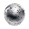 LED vánoční skleněná koule – vločky, 12 cm, 3x AA, vnitřní, teplá bílá, časovač