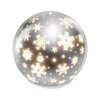 LED vánoční skleněná koule – vločky, 12 cm, 3x AA, vnitřní, teplá bílá, časovač