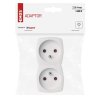 Rozbočovací zásuvka 2×, bílá
