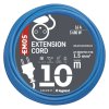 Počasí odolný prodlužovací kabel 10 m / 1 zásuvka / modrý / PVC / 230 V / 1,5 mm2