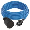 Počasí odolný prodlužovací kabel 10 m / 1 zásuvka / modrý / silikon / 230 V / 1,5 mm2 1 ks, sáček