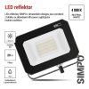 LED reflektor SIMPO 20 W, černý, neutrální bílá
