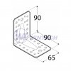 Úhelník s prol. KP 1, 90x90x65x2,5