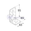 Úhelník s prol. KPK 21, 98x65x65x2,5 ZB, 1 ks