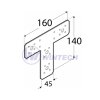 Spojka typu "T" KT 160, 160x140x45x2,5
