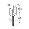 PS 90U Patka sloupku C 91x120x60x4,0 černá