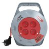 Prodlužovací kabel na bubnu 10 m / 4 zásuvky / červený / PVC / 230 V / 1 mm2