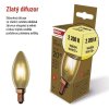LED žárovka Vintage svíčka / E14 / 2,5 W (20 W) / 225 lm / teplá bílá
