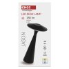 LED stolní lampa JASON, nabíjecí, černá