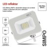 LED reflektor SIMPO 10 W, bílý, neutrální bílá