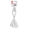 Dvoužilový pohyblivý přívod 1,5 m / 1 zásuvka / bílý / PVC / 0,75 mm2