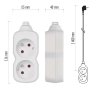 Prodlužovací kabel 1,4 m / 2 zásuvka / bílý / PVC / 1 mm2