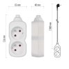Prodlužovací kabel 2 m / 2 zásuvka / bílý / PVC / 1 mm2