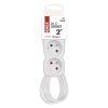 Prodlužovací kabel 2 m / 2 zásuvka / bílý / PVC / 1 mm2