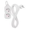 Prodlužovací kabel 3 m / 2 zásuvka / bílý / PVC / 1 mm2