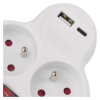 Rozbočovací zásuvka 2×, vyp., 1×USB-A+1×USB-C, bílá