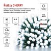 LED vánoční cherry řetěz – kuličky, 8 m, venkovní i vnitřní, studená bílá,programy,časovač