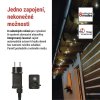 LED vánoční řetěz, 12 m, venkovní i vnitřní, studená bílá, programy, časovač