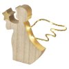 LED dekorace dřevěná – anděl, 13 cm, 2x AAA, vnitřní, teplá bílá, časovač