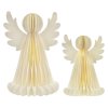 Vánoční papíroví andělé se stojánkem, 2 ks, 28/38 cm, vnitřní