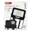 LED reflektor GLARO s pohybovým čidlem, 10 W, černý, IP54, 1000 lm, neutrální bílá