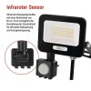 LED reflektor GLARO s pohybovým čidlem, 20 W, černý, IP54, 2000 lm, neutrální bílá