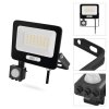 LED reflektor GLARO s pohybovým čidlem, 30 W, černý, IP54, 3000 lm, neutrální bílá