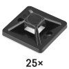 Samolepicí příchytka stahovacího pásku 20×20 mm, černá, 25 ks