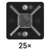 Samolepicí příchytka stahovacího pásku 20×20 mm, černá, 25 ks