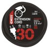 Venkovní prodlužovací kabel 30 m / 1 zásuvka / černý / guma-neopren / 230 V / 1,5 mm2  P01730