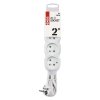 Prodlužovací kabel 2 m / 4 zásuvky / bílý / PVC / 1 mm2  P0412