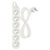 Prodlužovací kabel 2 m / 6 zásuvek / bílý / PVC / 1 mm2  P0612