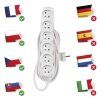 Prodlužovací kabel 5 m / 6 zásuvek / bílý / PVC / 1 mm2  P0615