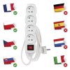 Prodlužovací kabel 2 m / 4 zásuvky / s vypínačem / bílý / PVC / 1 mm2